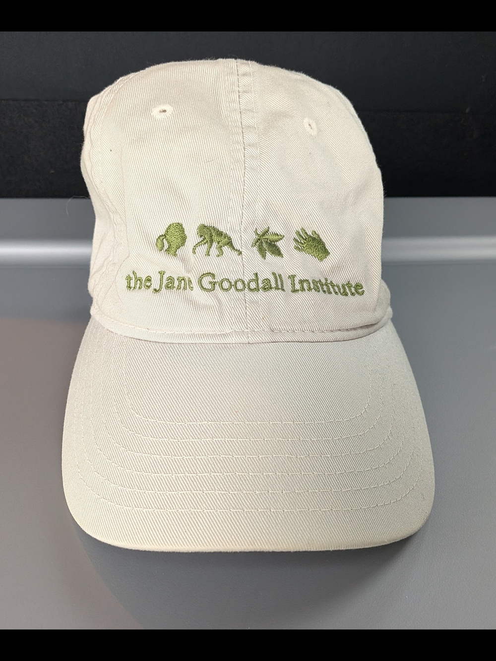 The Jane Goodall Institute Embroidered Vintage Baseball Cap - Cream/Green